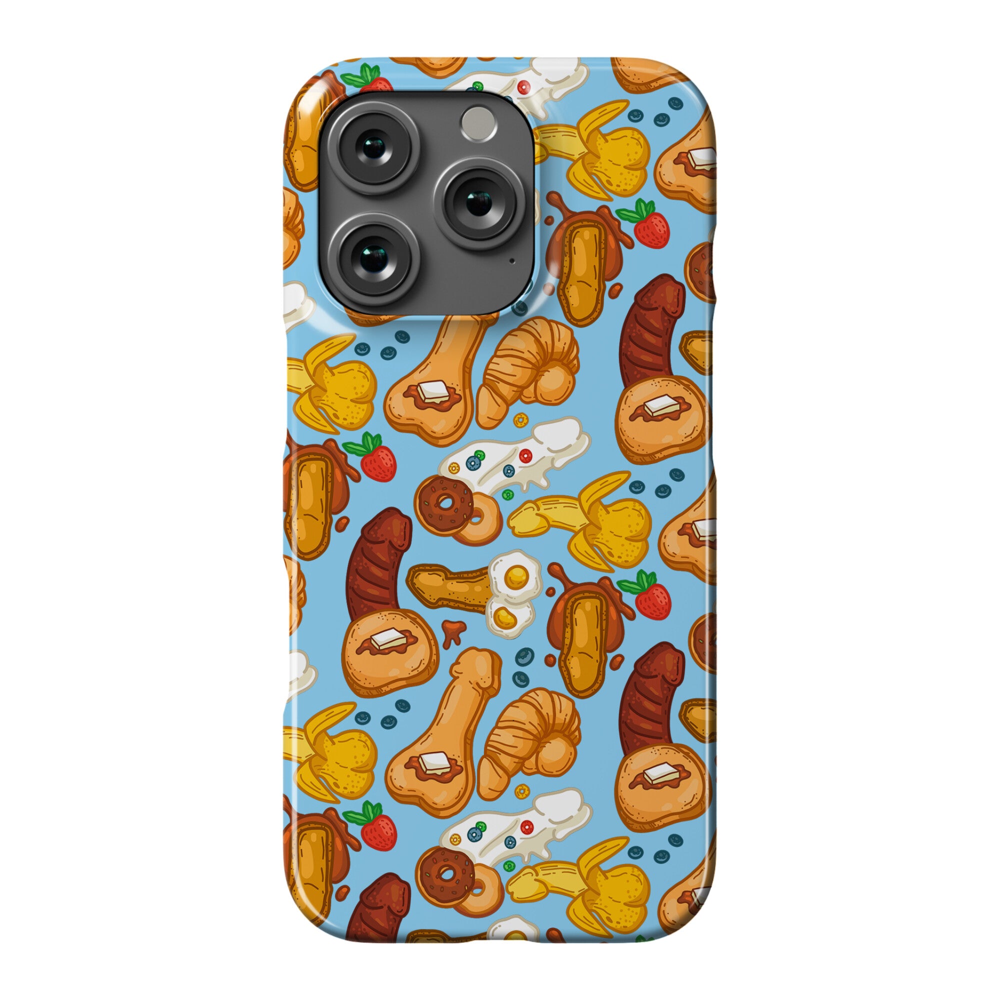 Phallic Breakfast Pattern Phone Case